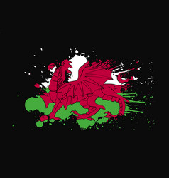 Wales Flag With Grunge Effect Design