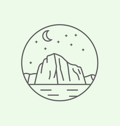 Budge Yosemite National Park Line Art Logo El