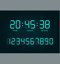 Digital Clock Numbers Set