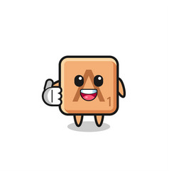 Scrabble Mascot Doing Thumbs Up Gesture