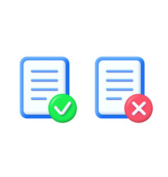 3d Document Icon With Right And Wrong Button