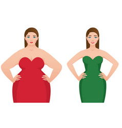 Before And After Weight Loss Fat Slim Woman