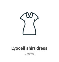 Lyocell Shirt Dress Outline Icon Thin Line Black