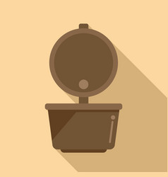 Open Coffee Capsule Icon Flat Cafe