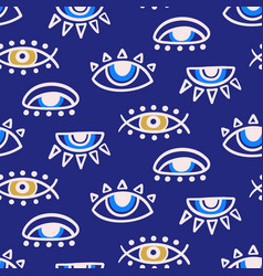 Evil Eye Seamless Pattern Ethnic Eye Symbols