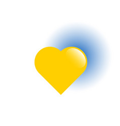 Heart Symbol With Color Ukrainian Flag