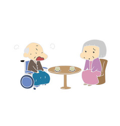 Nursing Care Old Man Couple Fight