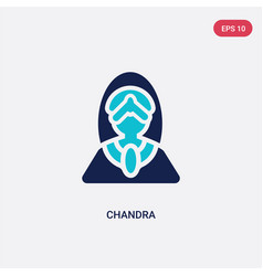 Two Color Chandra Icon From India Concept