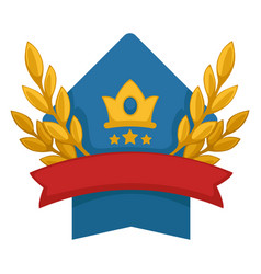 Heraldic shield banner with laurel leaves Vector Image