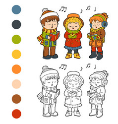 Coloring Book Kids Christmas Choir