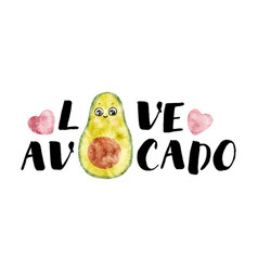 Kids Print Love Avocado Cute Kawaii Watercolor