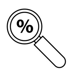 Magnifying Glass With Percent Symbol Line Style