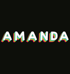 Amanda - Retro Rainbow Typography Faded Style