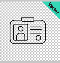 Black Line Taxi Driver License Icon Isolated