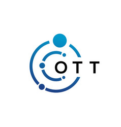 Ott Letter Technology Logo Design On White