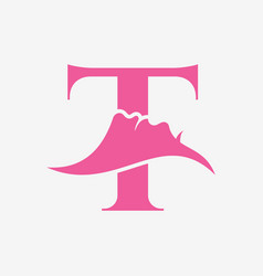 Woman Face Logo On Letter T Beauty Spa Symbol