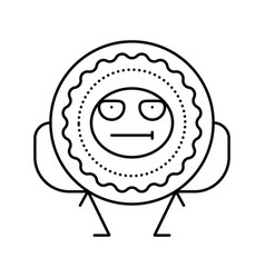 Cookie Dessert Character Line Icon