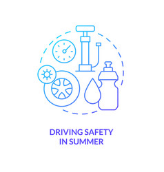 Driving Safety In Summer Blue Gradient Concept