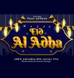 Al Adha Editable Text Effect 3d Luxury Style