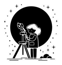 Astronaut Girl And Telescope Astronomy And Science