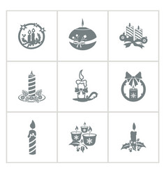 Christmas Candles Icon Set Candle