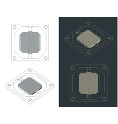 Cpu Water Cooling Block Base Blueprints