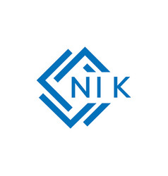 Nik Letter Logo Design On White Background