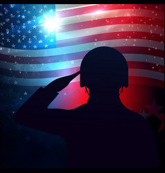 Banner With A Silhouette Of A Soldier A Curved Us