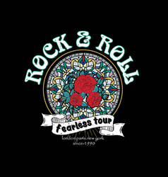 Rose Rock And Roll Print Design