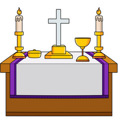 Altar Table Cartoon Colored Clipart