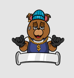 Mascot Bear Rapper Logo