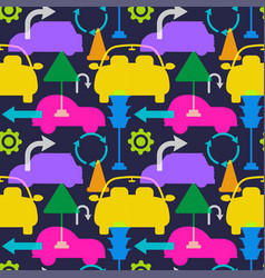 Car Toys Seamless Pattern Design With Boys