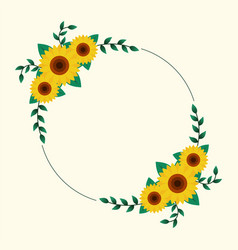 Circle Sunflower Frame Border