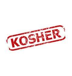 Kosher Red Rounded Rectangle Corroded Seal