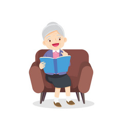 Elderly Woman Reading Book