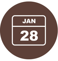 January 28th Date On A Single Day Calendar