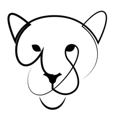 Lioness Line Art Logo Template