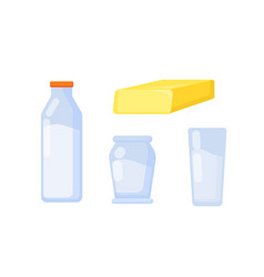 Set Of Dairy Products Concept