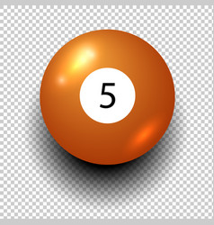 Stock Billiard Ball Number 5 Orange