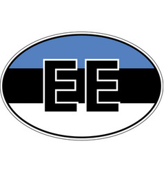 Estonia Ee Est Flag Label Sticker Car