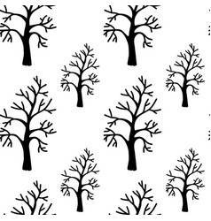 Halloween Seamless Pattern Dry Tree Clipart