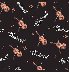 Violinist Night Concert Graphic Art Seamless