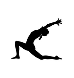 Girls Doing Yoga Logotype Silhouette