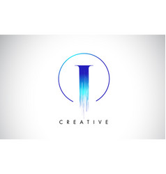 I Brush Stroke Letter Logo Design Blue Paint Logo