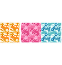 Car Toys Seamless Pattern Design With Boys