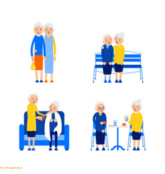 Old Women Friends Set Featuring Couples Older