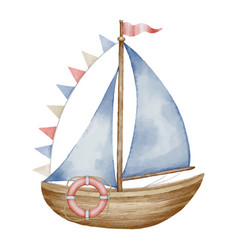 Sailboat Watercolor Drawing