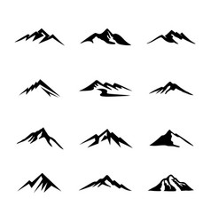 Set Of Landscape Hills Mountain Peaks Logo Design