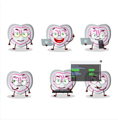 White Love Candy Programmer Cute Cartoon