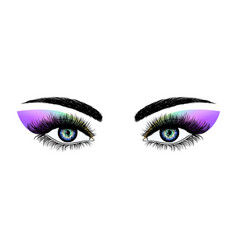 Eyes With Bright Make Up